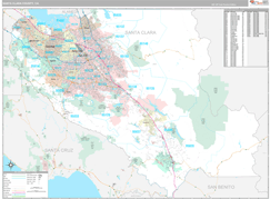 Santa Clara County, CA Digital Map Premium Style